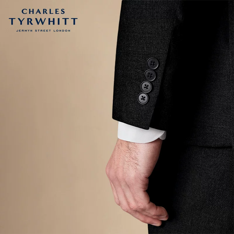 CHARLES TYRWHITT Черный классический костюмный пиджак, приталенный