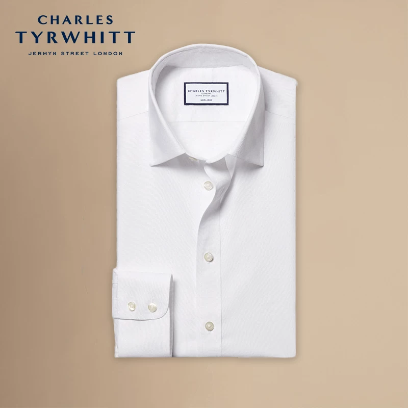 ХЛОКОВАЯ РУБАШКА Charles Tyrwhitt мужская, облегающий крой