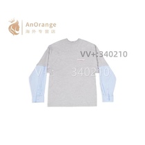 (Qingxin Womens Clothing 0 new street long-sleeved pure cotton womens shirt splicing