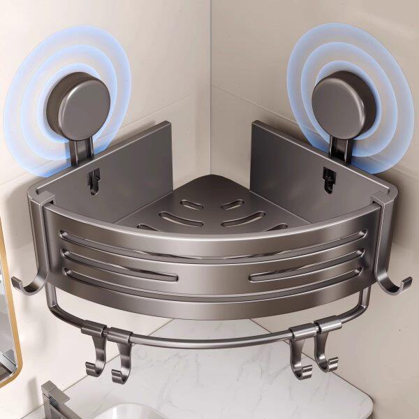 Triangular bathroom toilet toilet without punching corner washbasin powerful suction cup storage rack basket storage rack wall hanger