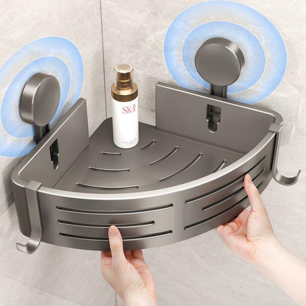 Triangular bathroom toilet toilet without punching corner washbasin powerful suction cup storage rack basket storage rack wall hanger