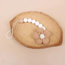 Flower Silicone Bead Pacifier Clip Chain Newborn Dummy