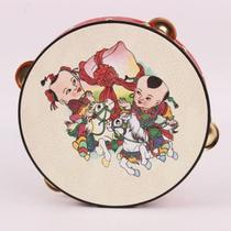 Childrens percussion instrument sheepskin money drum kindergarten teacher uses large and small tambourine plastic Xinjiang dance tambourine