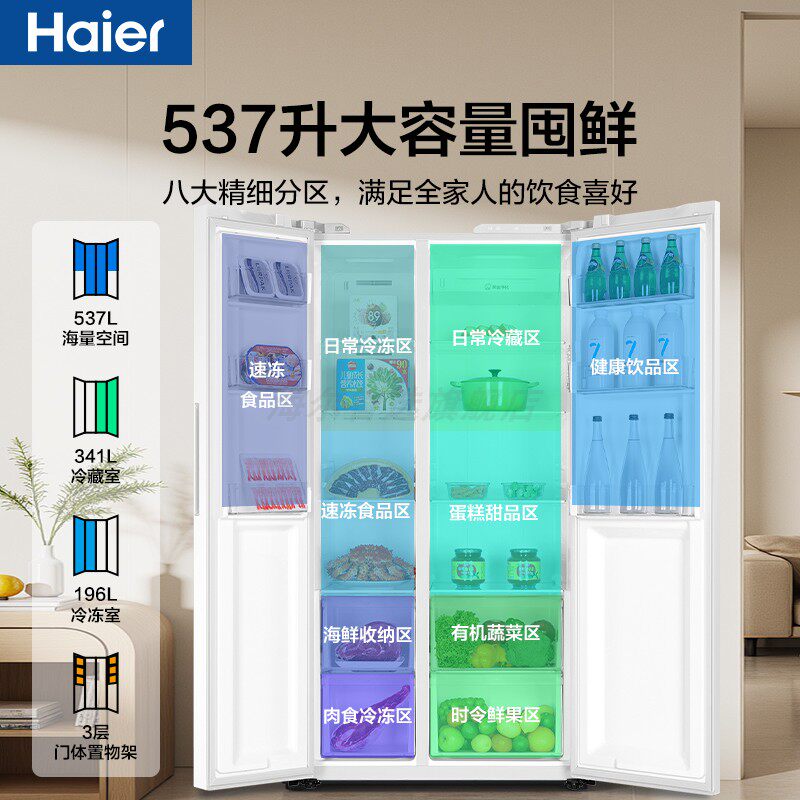 海尔BCD-537WGHSSEDWV冰箱图片