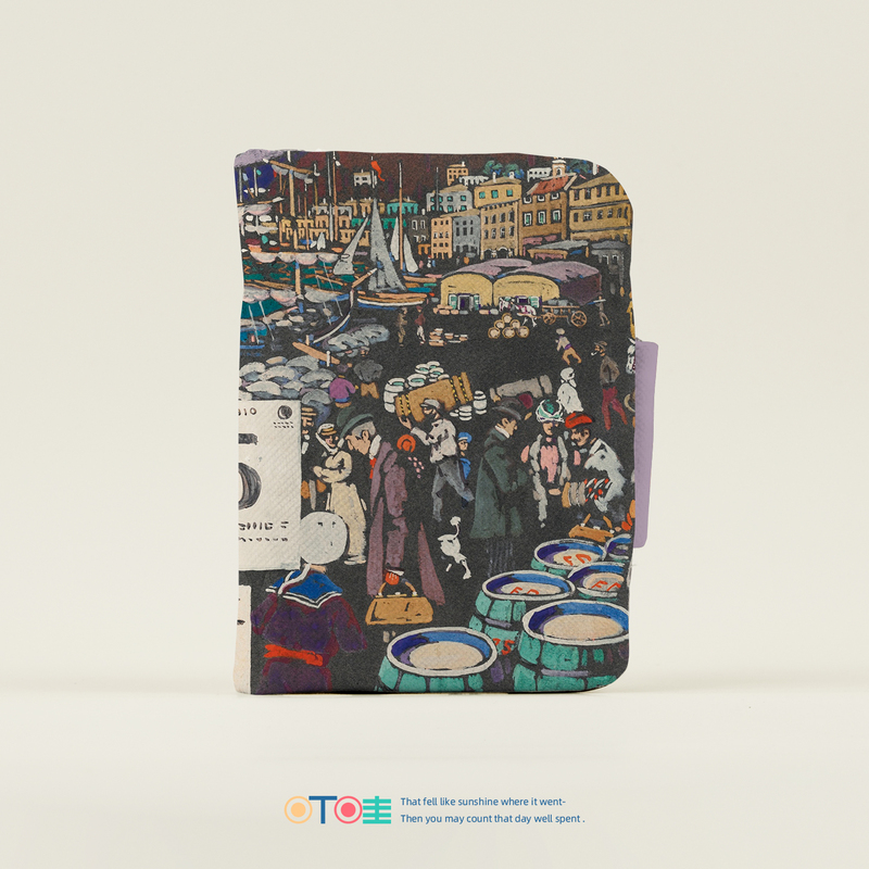 Oil Painting Art Travel Passport Holder Kandinsky Literary Niche Document Boarding Pass Storage Bag Ticket Holder Wallet