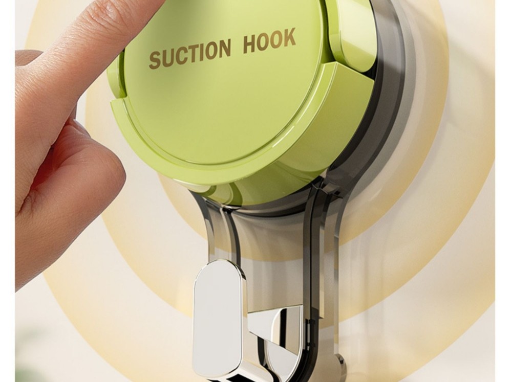 【中国直邮】 意可可 吸盘挂钩 绿色(单头挂钩)真空强力 无痕免打孔粘钩 卫生间吊钩