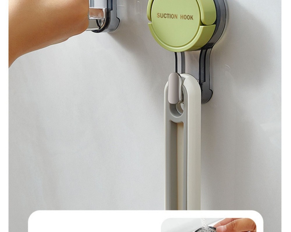 【中国直邮】 意可可 吸盘挂钩 绿色(单头挂钩)真空强力 无痕免打孔粘钩 卫生间吊钩