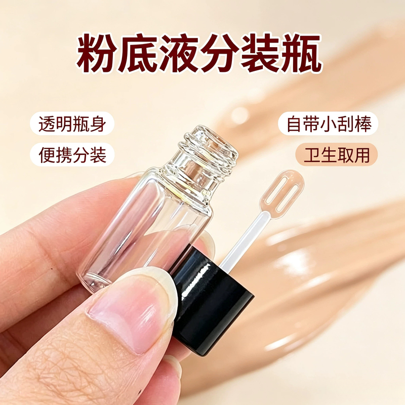 Liquid Foundation Dispensing Bottle with Tools for Dispensing Cosmetics, Essence Samples, Lip Oil, Mini Glass Bottles, Travel Portable Bottles
