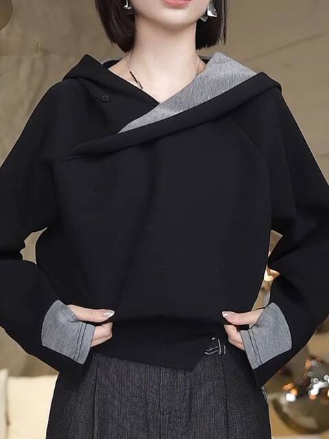 Fashionable and Stylish High-End Versatile Sweatshirt with a Unique Design, 2025 Autumn and Winter New Long-Sleeve Niche Plus-Size Sweatshirt Trend