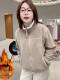2025 Winter New Style Fleece-Lined Thickened Sweatshirt for Women, Stand Collar Zipper Cardigan, Warm, Versatile, Slimming, Plus Size Jacket for Women