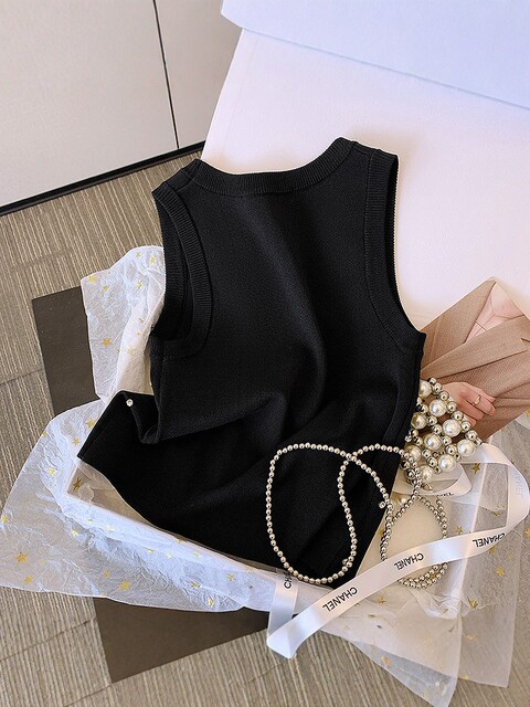 Plus Size Women's Tops with Beaded Letter Embroidery, Plus Size Tank Tops, Women's Summer 2025 New Slim-Fit Sleeveless T-Shirts