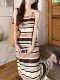 Colorful Stripesd Fat mm Sleeveless Vest Dress Women's Summer Loose Slimming Look Casual French Fringed Long Skirt