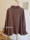 Plus Size 100kg for Chubby Girls, Brushed Ruffled Half-High Collar Base Shirt T-Shirt for Women, Autumn and Winter Long-Sleeved Top for Women