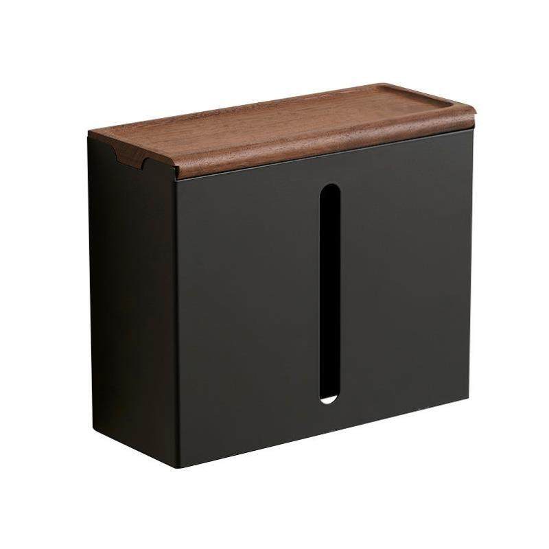 Wall-Mounted Tissue Box, Bathroom Hand Towel Box, Wall-Mounted Toilet Washbasin, Chinese-Style Light Luxury Wooden Tissue Box