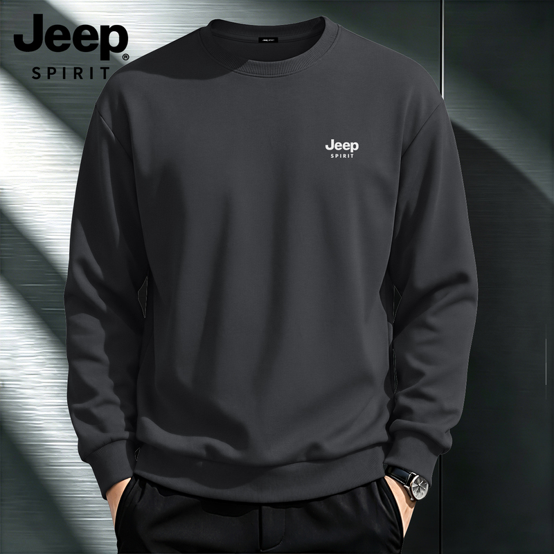 Jeep Jeep Men's Round Neck Sweatshirt 2026 Autum New Youth Trendy Heavy Jacket Loose Sports R