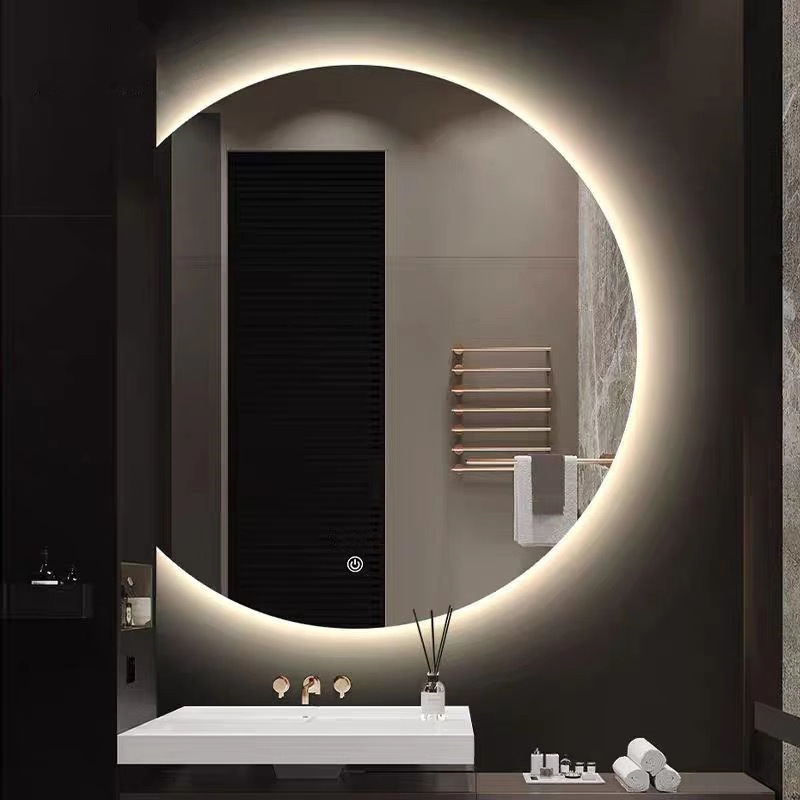 Smart Irregular Bathroom Mirror, Semi-Circular, Irregular-Shaped Vanity Wall-Mounted Mirror with Light, Led Bathroom Mirror with Light, Toilet Washroom Mirror