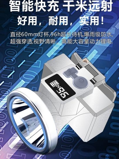 2025新款钓鱼头灯超长续航100小时强光超亮户外头戴式照明灯矿灯
