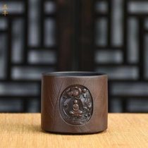 Yunnan Jianshui purple pottery cup carved decoration master cup tea cup window cup tea cup handmade non-purple sand