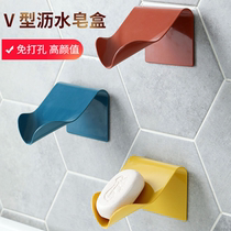 Tilt soap box Wall hanging soap box Super sticky bathroom supplies Suction cup wall drain toilet idea