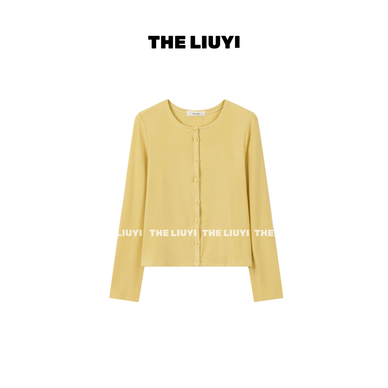 【Liuyi】Soft Cardigan~ New Autumn Minimalist Style Round Neck Button-Down Long-Sleeve Cardigan Jacket 68294