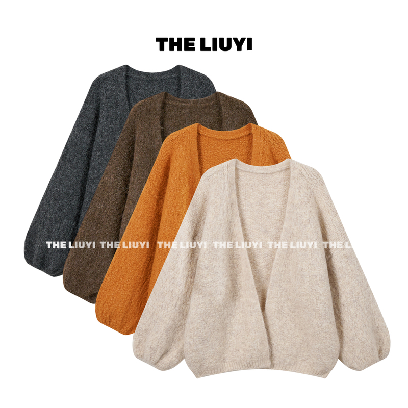 【Liuyi】Macchiato~ Soft and Fluffy Wool Thick Warm Cardigan Sweater Coat 68233