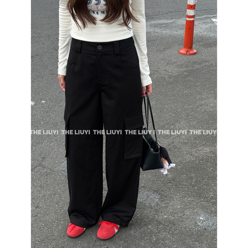 【Liuyi】Streetwear~ Street Style American-Style Lyocell Cotton Slim-Fit Narrow Work Pants 6730A8 【Liuyi】Streetwear~ Street Style American-Style Lyocell Cotton Slim-Fit Narrow Work Pants 6730A8