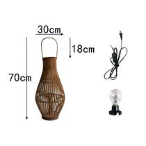 Lantern model garden jk candlestick retro decorative bamboo braid set floor space hall natural