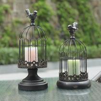 European birdcage candlestick wrought iron ornaments romantic wedding decoration props American retro candlestick hotel restaurant decoration