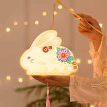 Mid-Autumn Festival rabbit solid wood lantern diy material package handmade childrens portable ancient style 2024 new lantern
