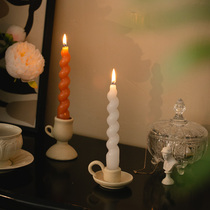 Atmosphere full of medieval style ceramic candle holder home Nordic style restaurant table candle smokeless house style