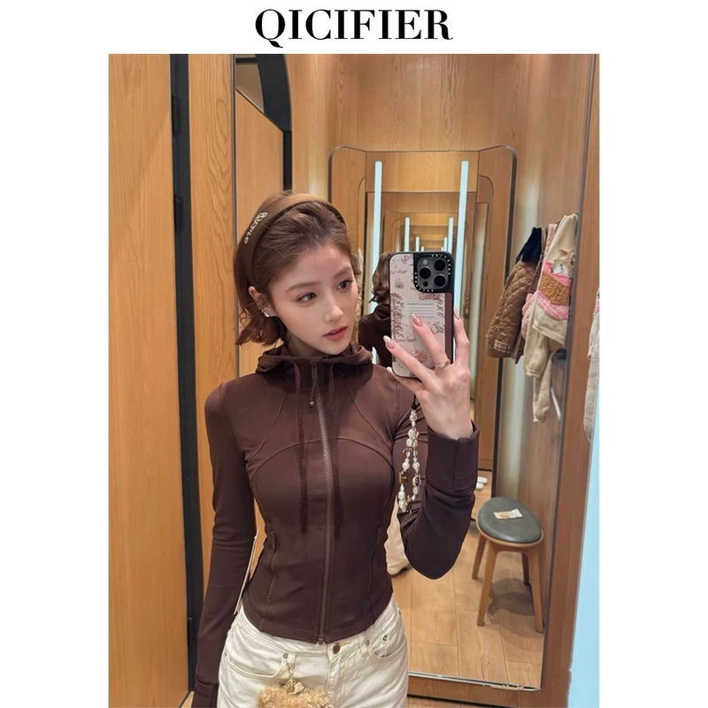 【Qicifier】'Paper Code' New Slimming Full-Zip Hooded Yoga Jacket 2240 【Qicifier】'Paper Code' New Slimming Full-Zip Hooded Yoga Jacket 2240