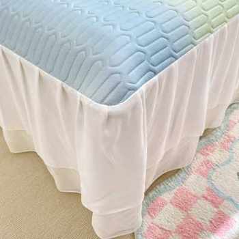 Latex cool mat bed skirt summer j-season ice silk soft mat three d-piece set washable folding air conditioning single bed sheet