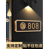 2024 new house number high-end light luxury creative number plate home customized entrance door decoration style guest