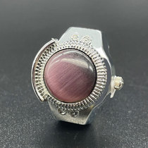 Ring Ring Watch Finger Temperament Gemstone Hand Jewelry Quartz Men and Women Hot Selling Cat Eye Watch Shop Flip Cover