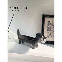 Creative sausage dog jewelry storage decorative ornaments high-end niche jewelry display stand necklace ring tray