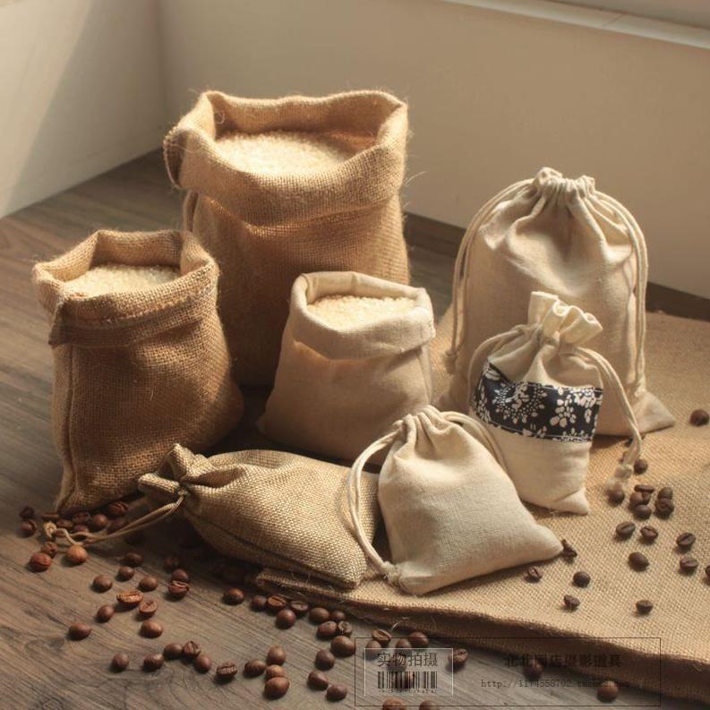 Woven Bags, Rice Photo Props, Simple Burlap Shooting Small Bags, Tear-Resistant Sack Decorations, Cloth Bags