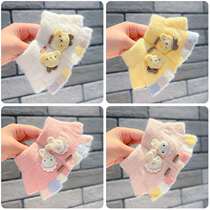 Baby gloves for boys and girls in autumn and winter cute soft and warm split-finger baby cold and windproof half-finger flexible