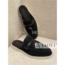 Malatang Loro Piana womens mules new versatile leather flat casual slippers European FA