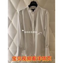 New womens single breasted striped silk shirt