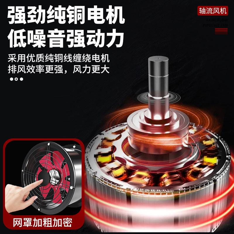 Axial Flow Fan, Powerful Exhaust Fan, High-Power Kitchen Fume Exhaust Fan, Floor-Mounted Industrial Blower Fan