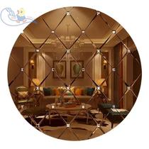 Art glass mirror background wall frame shape glass wall tea mirror rhombus living room TV restaurant mirror customization