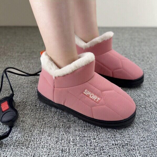 Electric Heating Shoes, Rechargeable, Walkable, Heated Foot Warmers, Plug-In Heating, Warm Cotton Shoes, Heated Shoes, Foot Warmers, Suitable for Outdoor Use