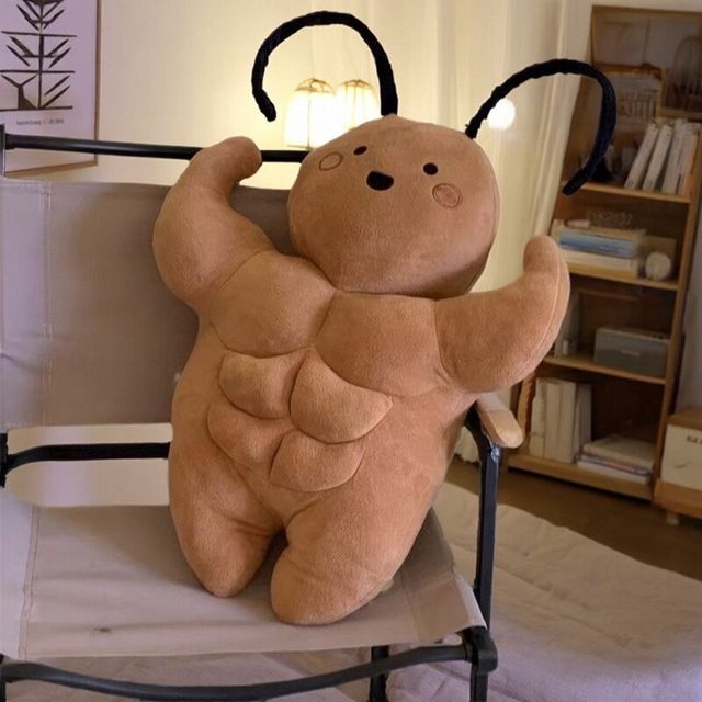 Cute Southern Muscle Little Strongman Plush Toy Abdominal Muscle Doll Creative Funny Cockroach Birthday Doll Creative Ugly-Cute