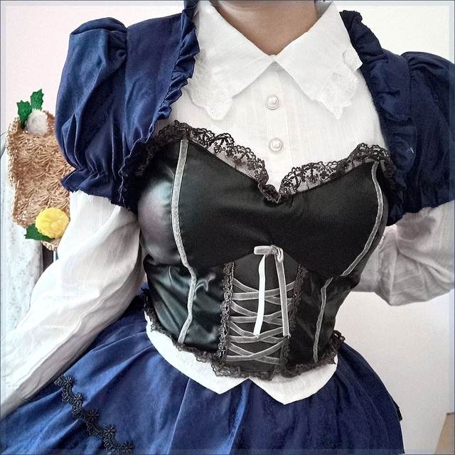 Liuhua Cos Clothing Can Also Be Lost in Love with Two Diseases. Cosplay Bird Tour Liuhua Ready-Made Gothic Dress Clothing