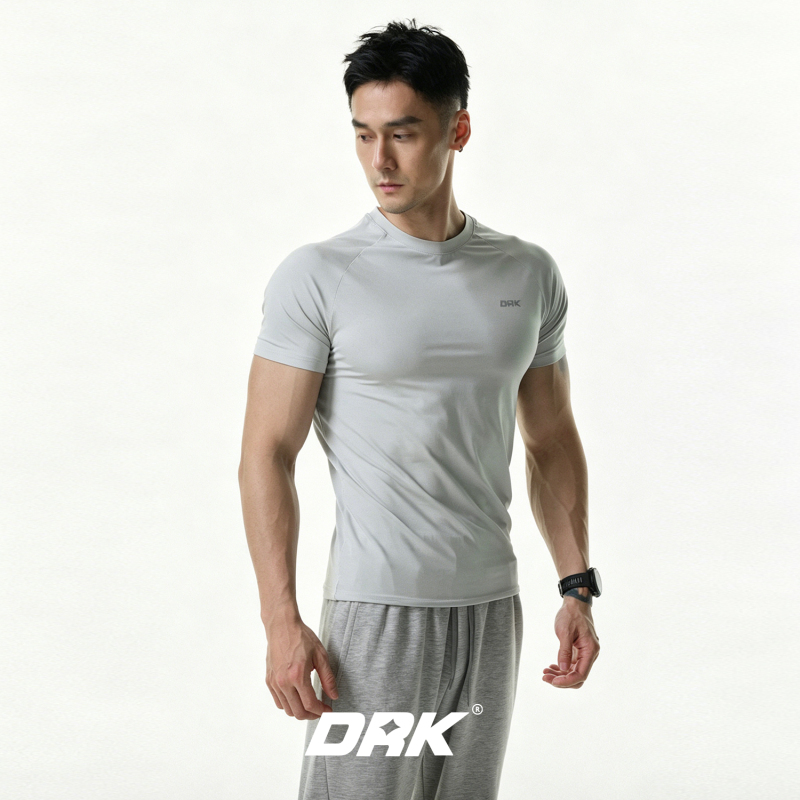 [Same Style as Jiang Jingfu] Drk Silver Label Sports Fitness Short-Sleeved Men's Summer Thin T-Shirt Quick-Drying Training Top for Women