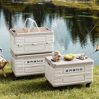 Trolley roller storage box storage box large foldable outdoor camping picnic trunk car storage box box