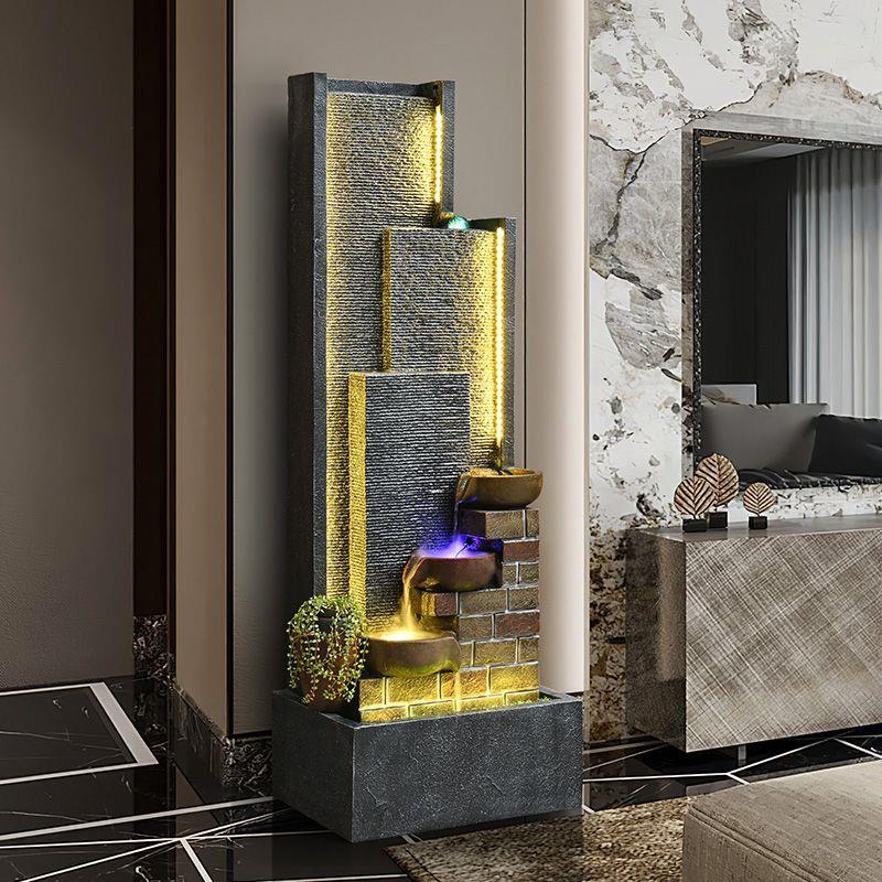 Living Room Water Curtain Wall, Rockery, Flowing Water Fountain, Villa Fish Pond, Garden Arrangement, Screen Decoration, Landscape Floor-Standing Ornament