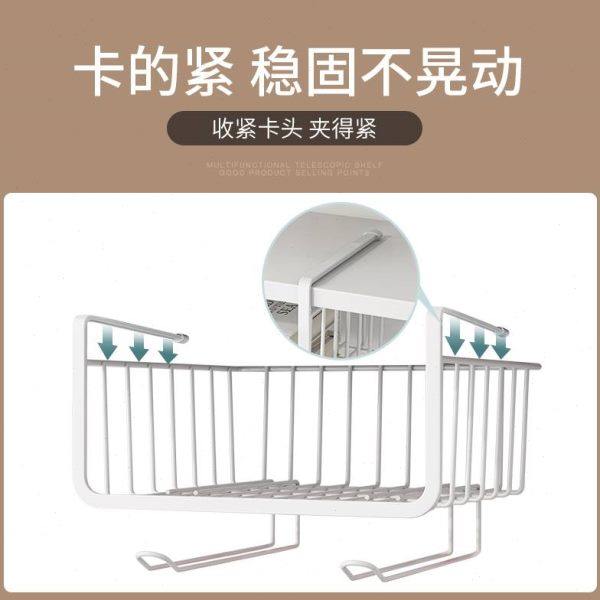 Hook-hanging basket wardrobe door plastic wrap without punching rack built-in hanging cabinet storage cabinet kitchen items multi-function