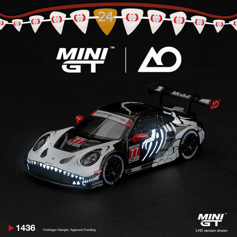 Jms【Deposit Pre-Sale】Minigt[1436]Porsche 911Gt3 Luminous Bone Dragon 1:64 Alloy Car Model