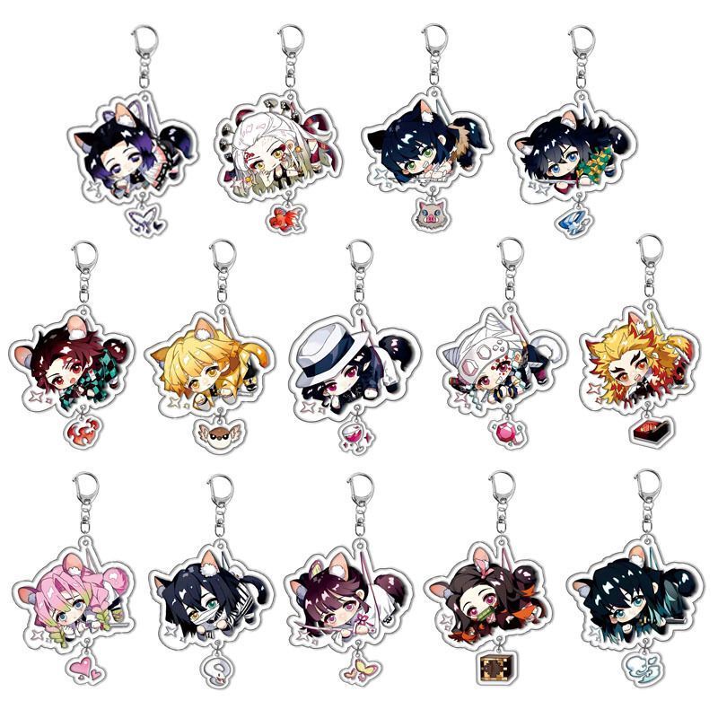 Demon Slayer: Kimetsu No Yaiba High-Quality Acrylic Double-Sided Double-Layer Keychain Tanjiro Tomioka Giyuu Butterfly Cute Pendant Demon Slayer: Kimetsu No Yaiba High-Quality Acrylic Double-Sided Double-Layer Keychain Tanjiro Tomioka Giyuu Butterfly Cute Pendant